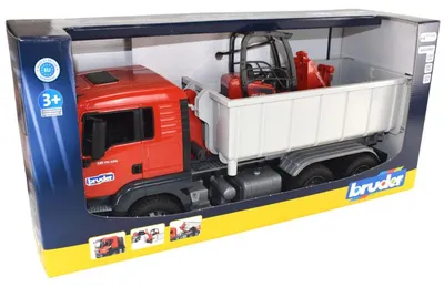 Image de Bruder Truck MAN TGS avec conteneur et chargeur Schäffer Hoflader