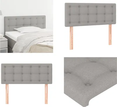 Produktbild von vidaXL Kopfteil Hellgrau 90x5x78/88 cm Stoff - Kopfteil - Kopfteile - Bett-Kopfteil - Bettkopfteil