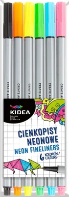 Produktbild von Kidea Cienkopisy Neonowe 6 Kolorów
