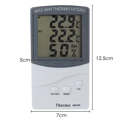 Immagine prodotto di TRIXES Termometro digitale per interni ed esterni con 2 sensori, allarme, andamento meteorologico e temperatura