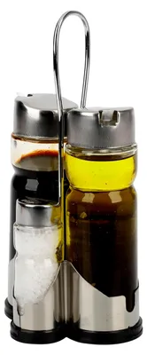 Produktbild von Set für Essig, Öl, Salz und Pfeffer mit Ständer