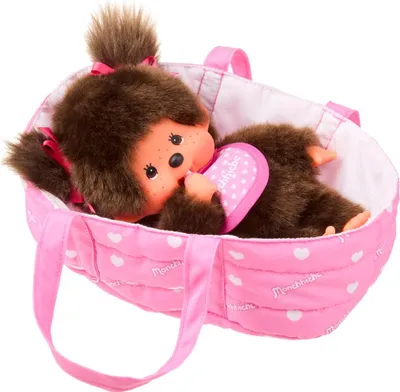 Produktbild von Monchhichi Plüschfigur Girl mit Cot 20cm