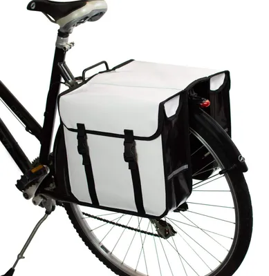 Productafbeelding van Dubbele fietstas 26 liter - 2 x 13 liter - Waterdicht - Wit