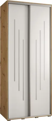 Produktbild von MEBLE KRYSPOL Davos 8 Schrank, zwei Türen - 235,2x120x60 cm - Artisan Weiß Silber