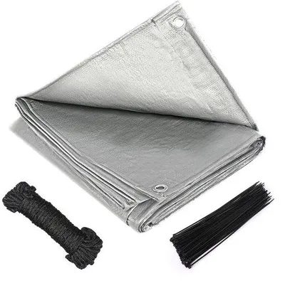 Imagen del producto de Unyqoos® Lona de protección impermeable y multifuncional, 2 x 3 metros – Lona de polietileno con ojales de aluminio inoxidable, 100 bridas de nylon y 10 metros de cuerda de sujeción