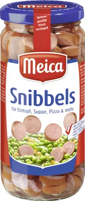Produktbild von Meica Snibbels Würstchenscheiben für Eintopf  ATG 207g Glas 380g