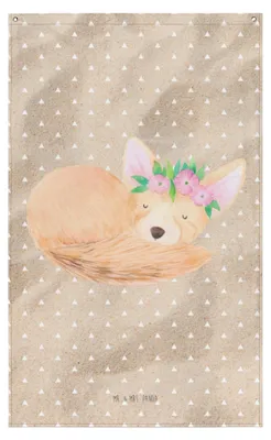 Produktbild von Mr. & Mrs. Panda Wandbild Wüstenfuchs Blumen - Sandig - Geschenk, Stoff, Glücklich, Gobelin, Wandbehang, Afrika, Blumenkranz, Tapisserie, Wüste, Wandteppich