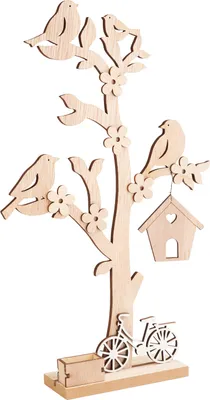 Produktbild von VBS Holz-Steckmotiv "Baum mit Vogelhaus",14- tlg., Sperrholz furniert