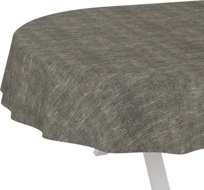 Produktbild von Tischdecke Melliert Anthrazit Oval 220x140cm Schnittkante