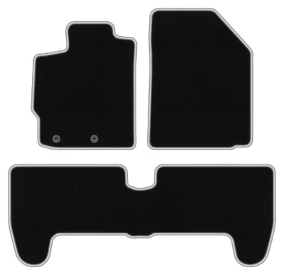 Zdjęcie produktu dla Dywaniki samochodowe welurowe CARLUX-SILVER do: Toyota Yaris II (2005-2011, hatchback) czarne ze srebrnym obszyciem, z mocowaniami