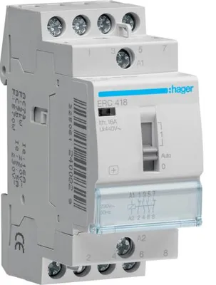 Produktbild von Hager Installationsrelais 16A ERC418 2Schließer u.2Öffner 230V