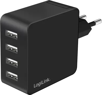 Image de LogiLink Adaptateur de prise USB 4x USB-A 24 Watt noir
