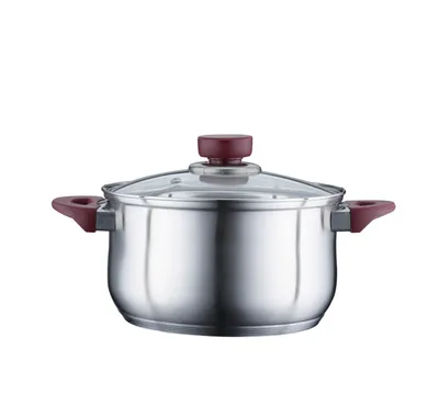 Zdjęcie produktu dla Rondel Ø20cm 3.4L Indukcja Stal nierdzewna 18/10 powłoka marmurowa Rondel do zupy Miękkie uchwyty Pokrywka