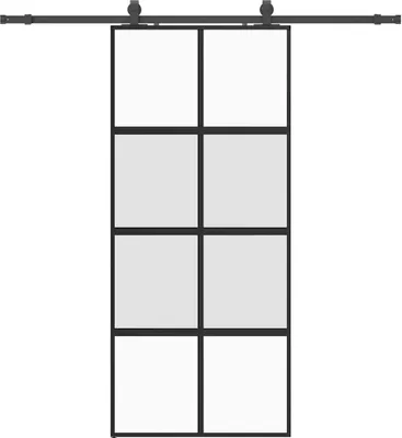 Obrázek produktu pro vidaXL Posuvné dveře s kováním černé 90x205 cm tvrzené sklo
