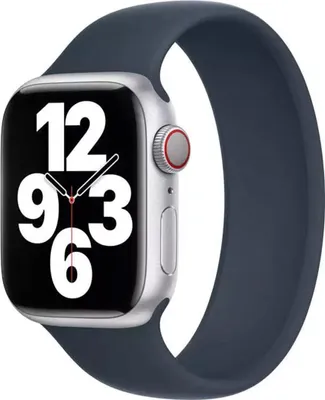 Productafbeelding van Apple Siliconen solobandje voor de Apple Watch | 44/45/46/49 mm - Maat 10 - Storm Blue