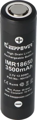 Produktbild von Keeppower IMR18650 3500mAh, 3,6V - 3,7V Li-Ion-Akku Flat Top Abmessungen beachten 65,1x18,45mm