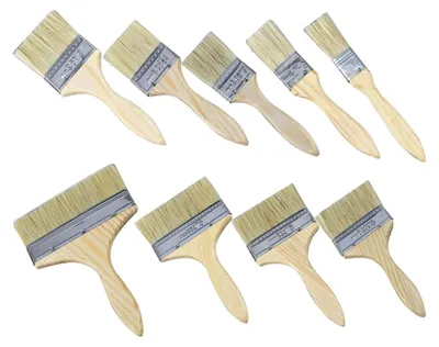 Produktbild von 9-teiliges Pinselset mit Naturborsten für Mal- und Streichtechniken