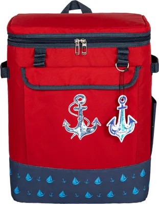 Produktbild von Anemoss Marine Collection Anchor Kühlrucksack, isolierte Transporttasche für heiße & kalte Lebensmittel, Thermo Lunchbox, große Kühlbox für Outdoor, Strand, Picknick, Camping, 25L, rot