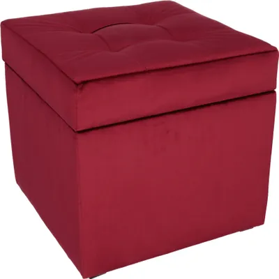 Produktbild von Polsterhocker, 45x45 cm, Farbe Kastanienbraun – weicher Sitz, aufklappbar mit Stauraum (50l) hält einer Belastung von bis zu 100 kg stand