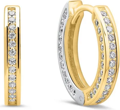 Produktbild von Creolen 333er Gelb- und Weißgold Zirkonia