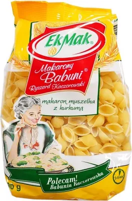 Imagen del producto de Eko Mak Makarony Babuni Muszelka con Cúrcuma, 400g