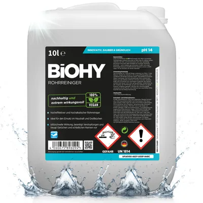 Produktbild von BiOHY Rohrreiniger + Auslaufhahn, Abflussreiniger, Rohrfrei, Abflussfrei, 10 l