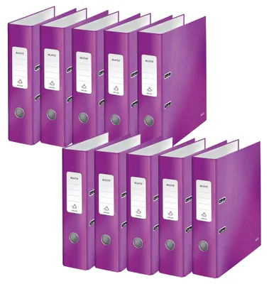 Produktbild von Leitz Qualitäts-Ordner 180°, 10er Pack, A4, 8 cm Rückenbreite, laminierte Graupa