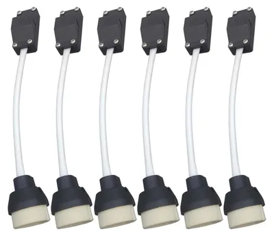 GU10 Lampenfassung, Keramik, 6 Stück, mit Klemmblock und Kabel