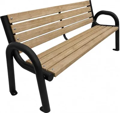 Imagen del producto de Banco de jardín Silecomplaza, madera con respaldo, 125 cm - Roble claro