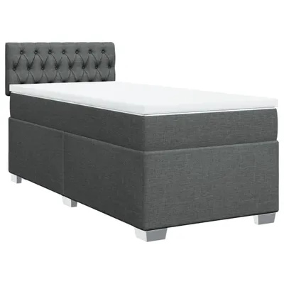 Produktbild von Boxspringbett mit Matratze Dunkelgrau 90x200 cm Stoff
