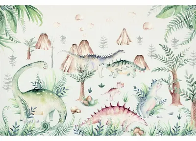 Produktbild von Fototapete Dinosaurier Vliestapete Kinderzimmer Tapete inkl. Kleister - Größe 250 x 250 cm