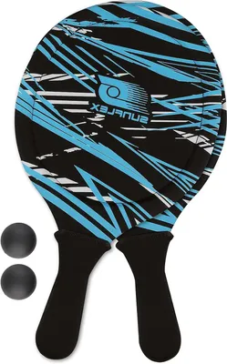 Productafbeelding van Beachball set - Rackets en ballen - Spelen op het strand - Waterdicht neopreen materiaal - 40 x 22 cm