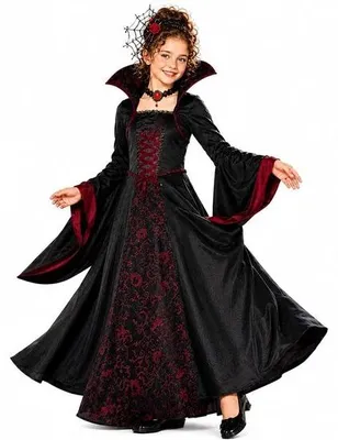 Produktbild von Vampirkostüm – Schwarz – Größe: Groß – Gothic-Halloween-Kostüm – Für Damen