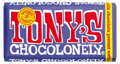 Image de Tony's Chocolonely - Schokolade Tony Chocolonely Dark Milk Brezel Tof | Stück A 180 Gramm | 15 Stücke