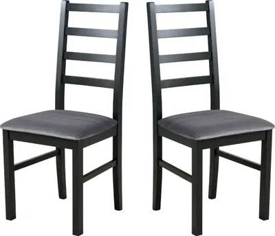 Image de Chaise de salle à manger - Lot de 2 Nilo 8, noir, chaise en chêne massif, chaises de cuisine