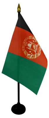 Produktbild von Tischflagge Afghanistan - 15 x 10 cm mit goldener Spitze