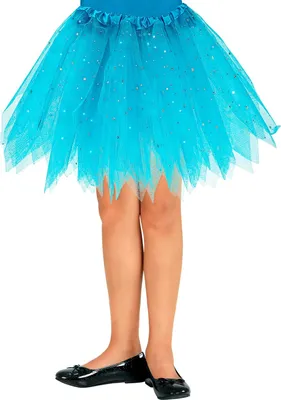 Produktbild von Glitzer Tütü Petticoat für Kinder | 30cm Farbe: Hellblau