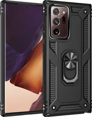 Image de Etui de protection pour Samsung Note 20 Ultra, étui de protection double couche robuste testé militairement avec support d'anneau pour Samsung Galaxy Note 20 Ultra Noir