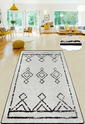 Produktbild von Conceptum Hypnose, Eaves- EavesCHL, Schwarz,Weiß, Teppichläufer, 80 x 150 cm, 50% Samtgewebe/ 50% Polyester