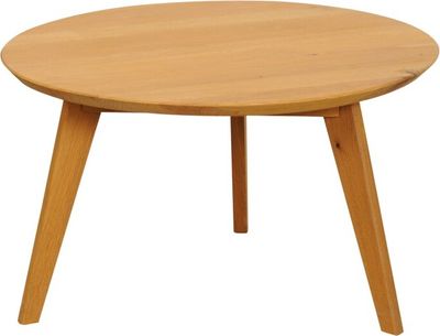 Beistelltisch Couchtisch Olpe I Wildeiche Geölt Rund 70cm Natur