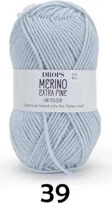 Obrázok produktu pre Drops Merino Extra Fine Uni Colour 39 Ice Blue Pletacia priadza