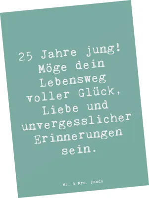 Produktbild von Mr. & Mrs. Panda Fotokarte Spruch 25. Geburtstag Glück - Meeresbrise - Geschenk, einzelkarte, Postkarte, Grußkarte, Glückwunsch, Handgefertigt, Happy Birthday, Alter