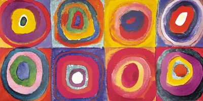 Obrázek produktu pro Wassily Kandinsky Art Print Picture - Barevná studie, Čtverce se soustřednými kruhy, 1913 (60 x 120 cm)