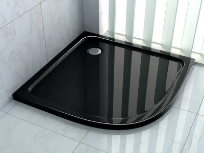 Produktbild von Duschtasse 80 x 80 cm (Viertelkreis) (schwarz)