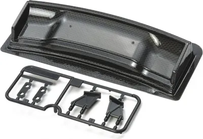 Produktbild von Tamiya 300054729 - 1:10 Racing Heckspoiler Alpha Carb.Dekor - Neu