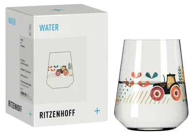 Immagine prodotto di Bicchiere da acqua Ritzenhoff Farm, capacità 614 ml, motivo: trattore, design Christine Kordes