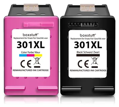 Produktbild von Boxstuff Druckerpatronen 301XL – Kompatibel mit HP Deskjet, Envy und Officejet – Schwarz & Farbe – 2er-Pack