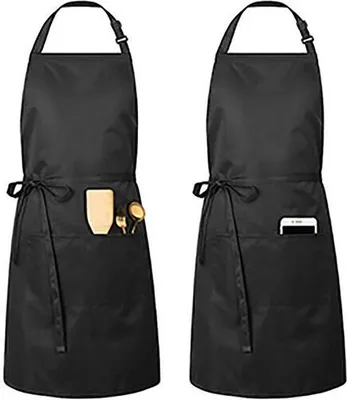 Produktbild von 2 Stück Kochschürze Schürze mit großen Taschen, Extra große Verstellbare