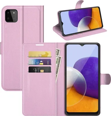 Produktbild von König Design Hülle kompatibel mit Samsung Galaxy A22 5G Kunstleder Handyhülle - Handy Case Rosa