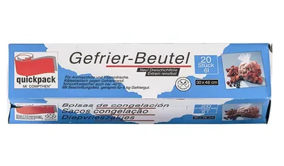 Produktbild von quickpack 070-364N Gefrierbeutel 30 x 46cm, 6 Liter, transparent (20er Pack)